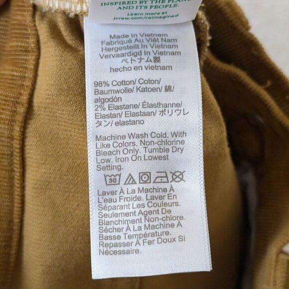J. Crew Factory Golden Brandy Orange Corduroy Ankle Pants sz 24 City Work - Picture 6 of 7